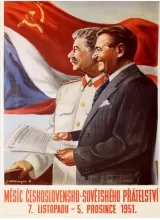 Czechoslovak poster celebrating the month of Czechoslovak-Soviet